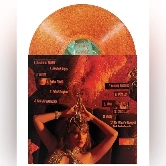 THE LIFE OF A SHOWGIRL: SWEAT AND VANILLA PERFUME PORTOFINO ORANGE GLITTER VINYL - Picture 2 of 4